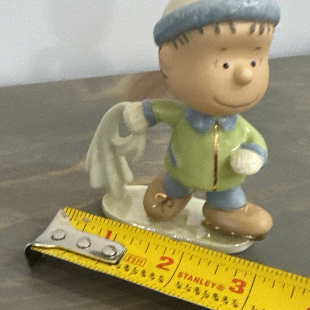 RARE Peanuts Linus Ice Skating W/Blanket Lenox- A Skating Party - Vintage Figure - Picture 11 of 13